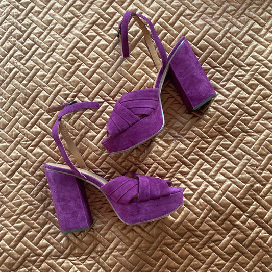 Coach Purple Suede Platform Sandals