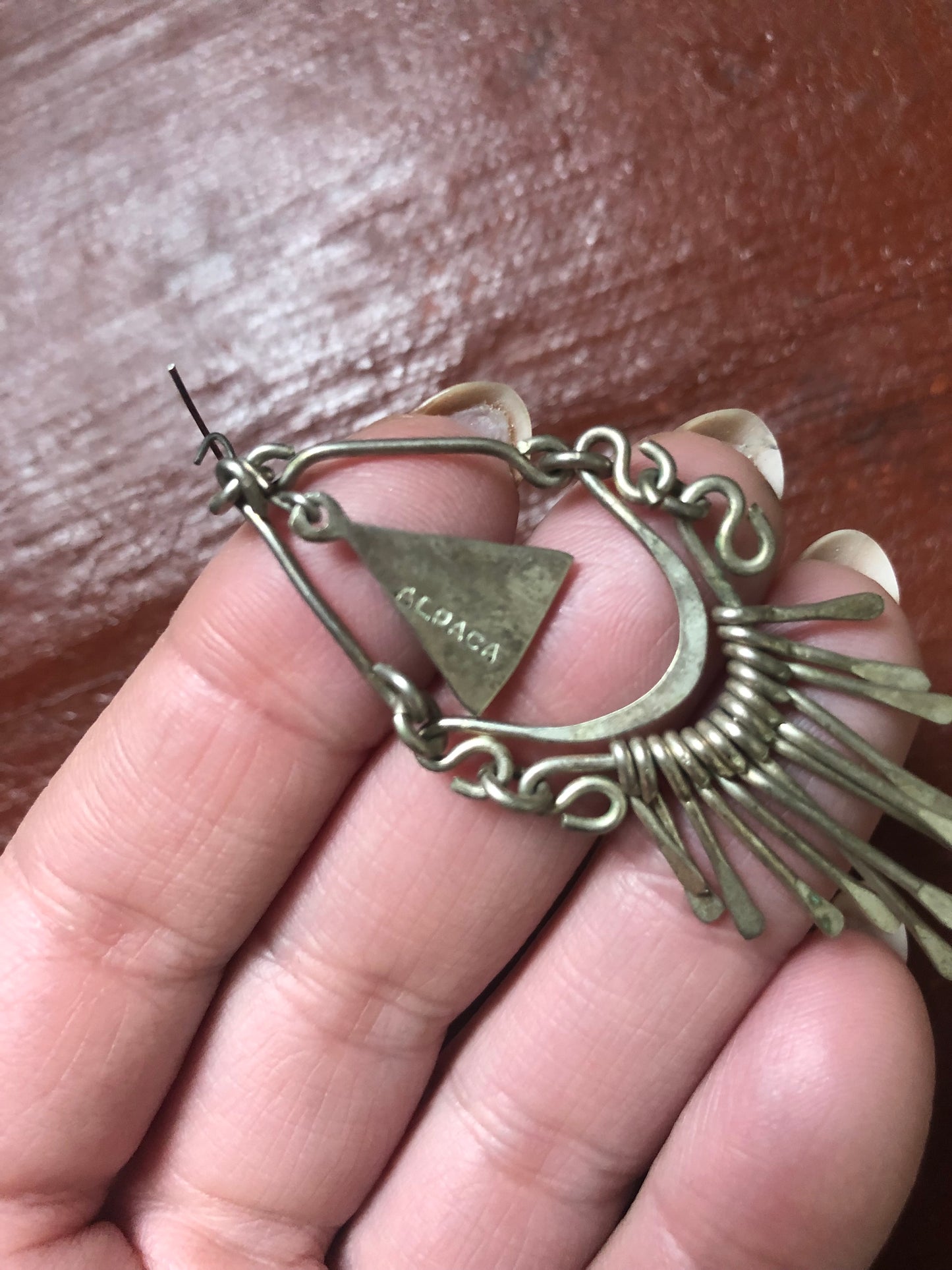 Vintage sterling silver onyx and turquoise dangle earrings