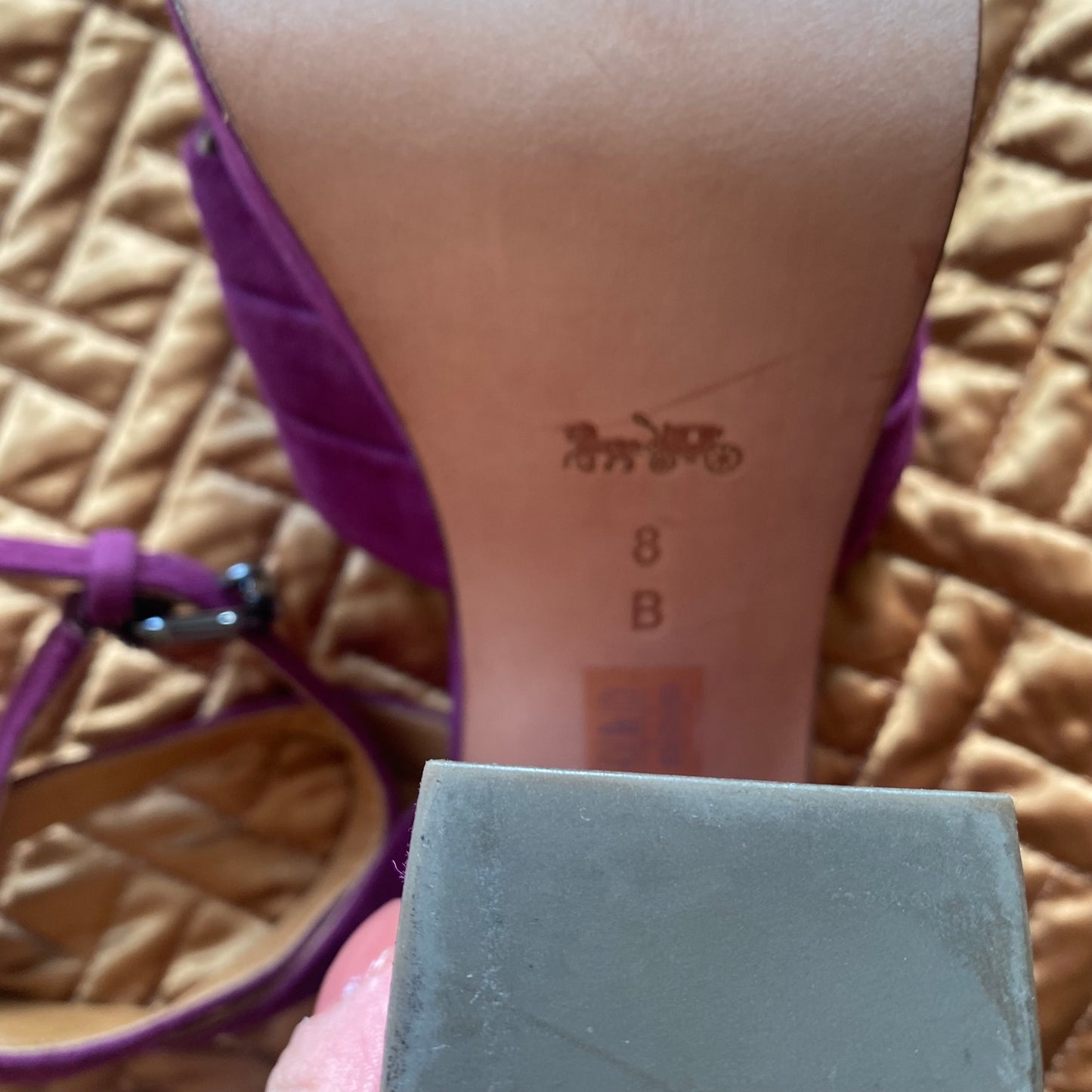 Coach Purple Suede Platform Sandals